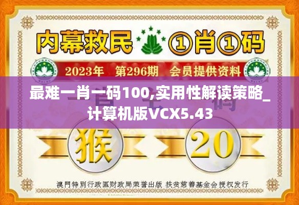 最難一肖一碼100,實用性解讀策略_計算機版VCX5.43