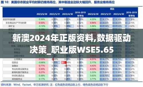 新澳2024年正版資料,數(shù)據(jù)驅(qū)動決策_職業(yè)版WSE5.65