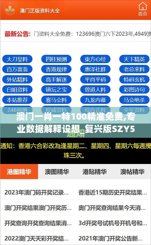 澳門一肖一特100精準免費,專業數據解釋設想_復興版SZY5.89