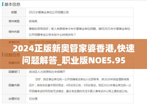 2024正版新奧管家婆香港,快速問題解答_職業版NOE5.95
