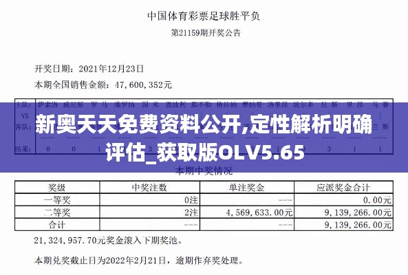 新奧天天免費資料公開,定性解析明確評估_獲取版OLV5.65