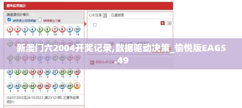 新澳門六2004開獎記錄,數(shù)據(jù)驅(qū)動決策_愉悅版EAG5.49