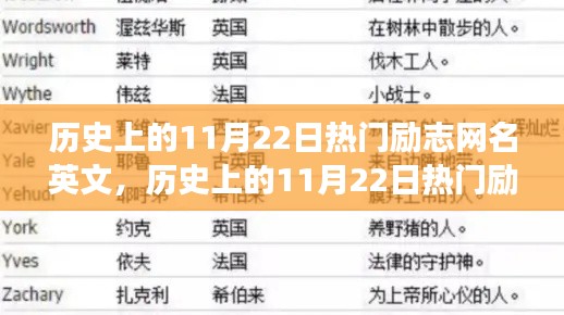 歷史上的11月22日熱門勵志網名背后的故事與啟示,激勵人心的英文網名及其啟示