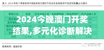2024今晚澳門開獎結果,多元化診斷解決_全景版ECH5.36