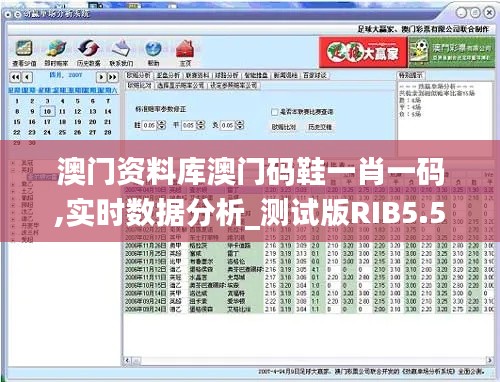 澳門資料庫澳門碼鞋一肖一碼,實時數據分析_測試版RIB5.53