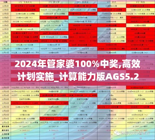 2024年管家婆100%中獎,高效計劃實施_計算能力版AGS5.25