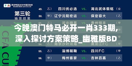 今晚澳門特馬必開一肖333期,深入探討方案策略_幽雅版BDZ11.37