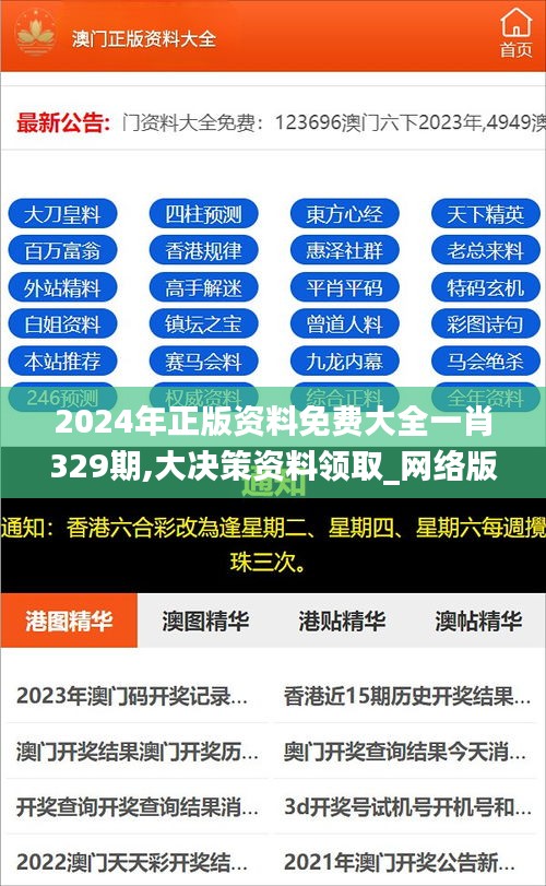2024年正版資料免費大全一肖329期,大決策資料領取_網絡版YJA11.12