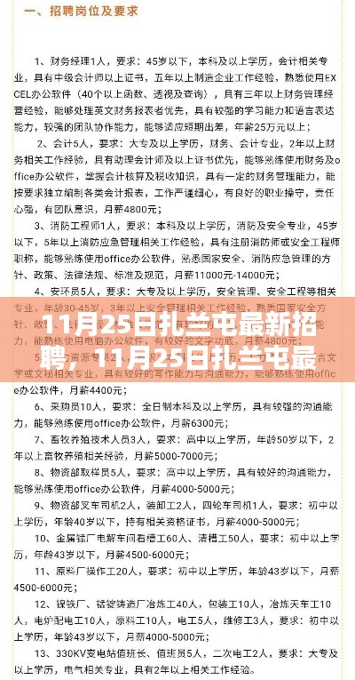 11月25日扎蘭屯最新招聘匯總及求職攻略