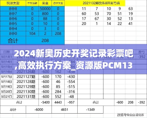 2024新奧歷史開獎記錄彩票吧,高效執(zhí)行方案_資源版PCM13.41