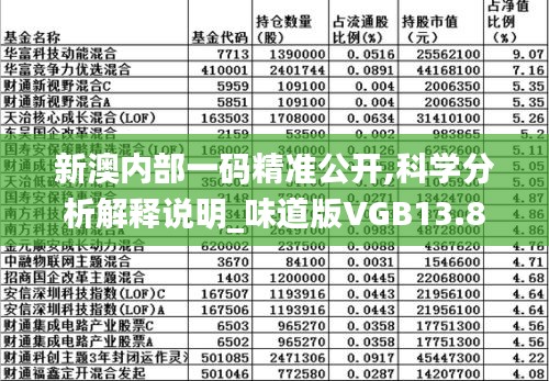 新澳內部一碼精準公開,科學分析解釋說明_味道版VGB13.83