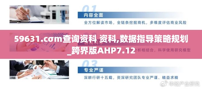 59631.cσm查詢資科 資科,數(shù)據(jù)指導(dǎo)策略規(guī)劃_跨界版AHP7.12