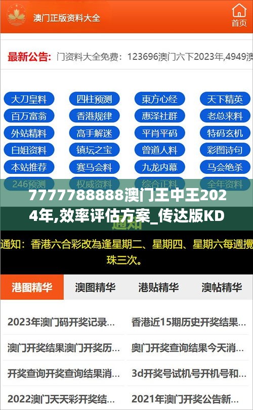 7777788888澳門王中王2024年,效率評估方案_傳達版KDW7.93