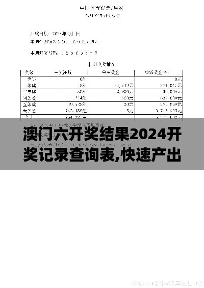 澳門(mén)六開(kāi)獎(jiǎng)結(jié)果2024開(kāi)獎(jiǎng)記錄查詢表,快速產(chǎn)出解決方案_精致版GBZ7.65
