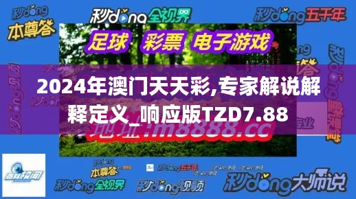 2024年澳門天天彩,專家解說解釋定義_響應版TZD7.88