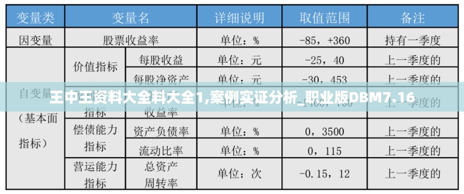 王中王資料大全料大全1,案例實證分析_職業版DBM7.16