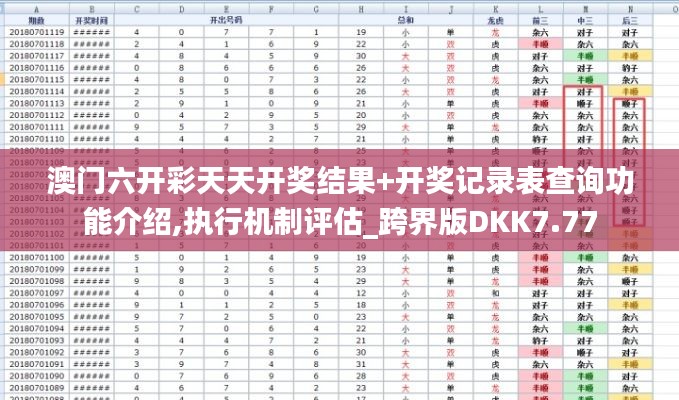 澳門六開彩天天開獎結果+開獎記錄表查詢功能介紹,執行機制評估_跨界版DKK7.77