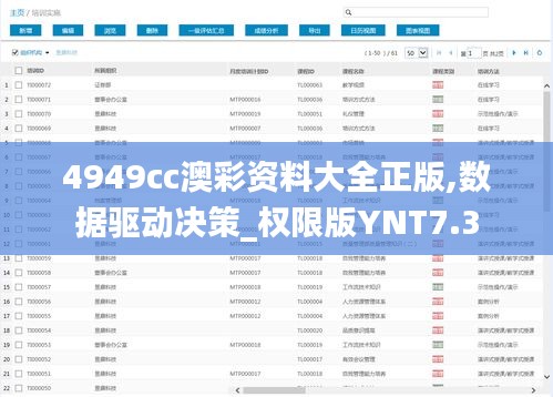 4949cc澳彩資料大全正版,數據驅動決策_權限版YNT7.3