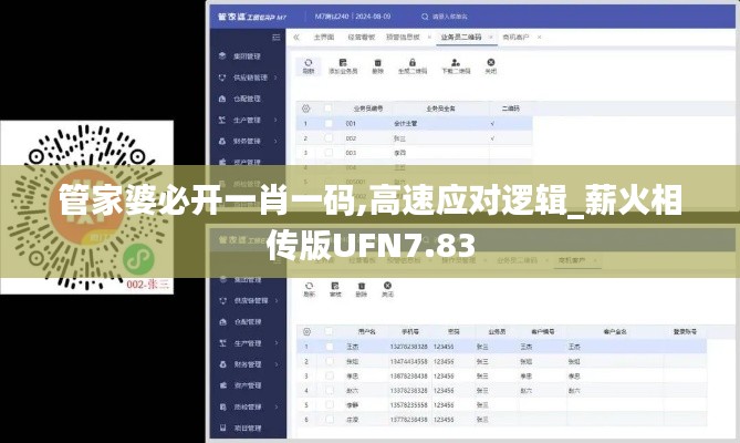 管家婆必開一肖一碼,高速應對邏輯_薪火相傳版UFN7.83