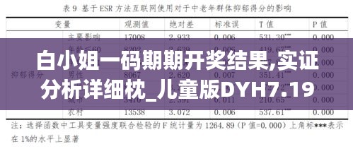 白小姐一碼期期開獎結果,實證分析詳細枕_兒童版DYH7.19