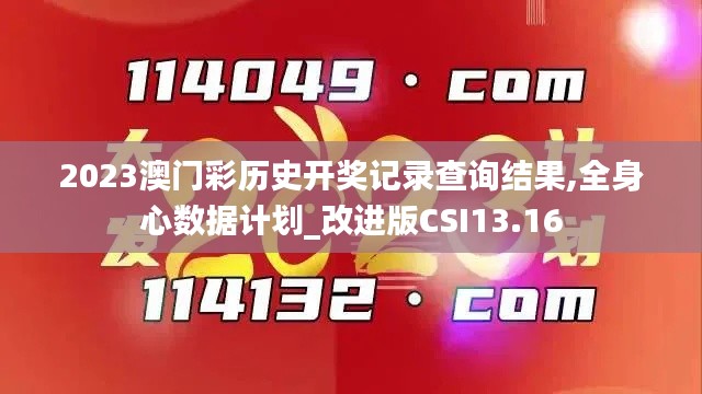 2023澳門彩歷史開獎記錄查詢結果,全身心數據計劃_改進版CSI13.16