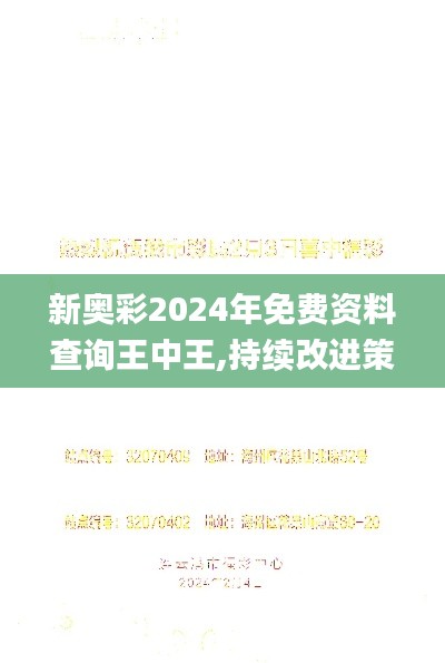 新奧彩2024年免費(fèi)資料查詢王中王,持續(xù)改進(jìn)策略_閃電版YIH13.4