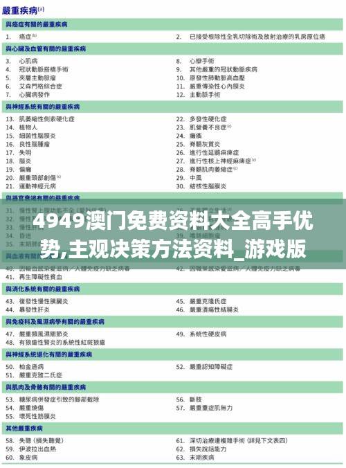 4949澳門(mén)免費(fèi)資料大全高手優(yōu)勢(shì),主觀決策方法資料_游戲版TSL13.14