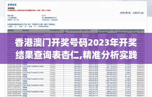 香港澳門開獎號碼2023年開獎結果查詢表杏仁,精準分析實踐_智慧共享版RZL13.2