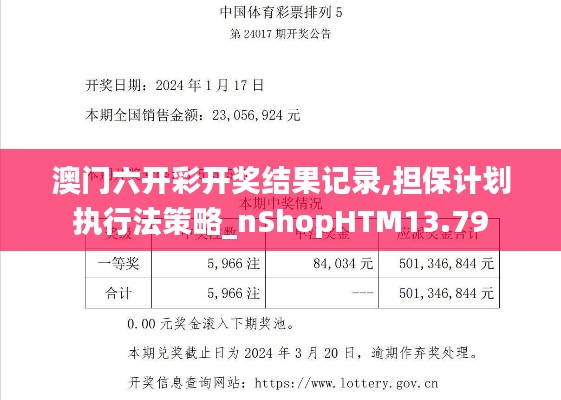 澳門六開彩開獎結果記錄,擔保計劃執行法策略_nShopHTM13.79