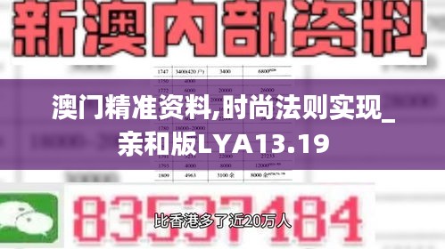 澳門精準資料,時尚法則實現_親和版LYA13.19