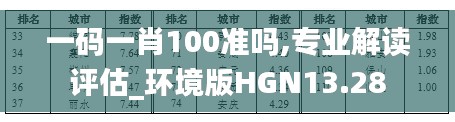 一碼一肖100準嗎,專業解讀評估_環境版HGN13.28