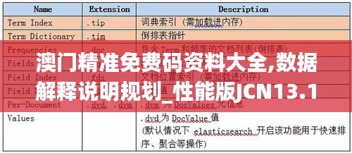 澳門精準免費碼資料大全,數據解釋說明規劃_性能版JCN13.16