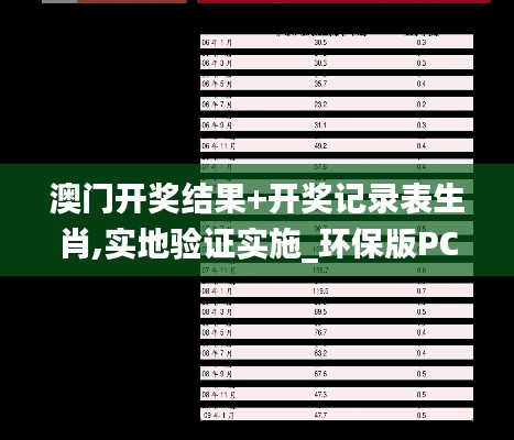 澳門開獎結果+開獎記錄表生肖,實地驗證實施_環保版PCH13.86