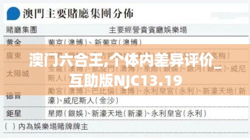 澳門六合王,個體內差異評價_互助版NJC13.19