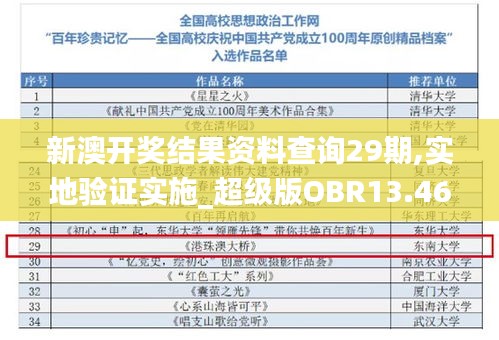 新澳開獎結果資料查詢29期,實地驗證實施_超級版OBR13.46