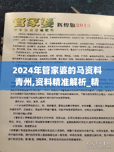 2024年管家婆的馬資料青州,資料精準(zhǔn)解析_精密版JAI13.64