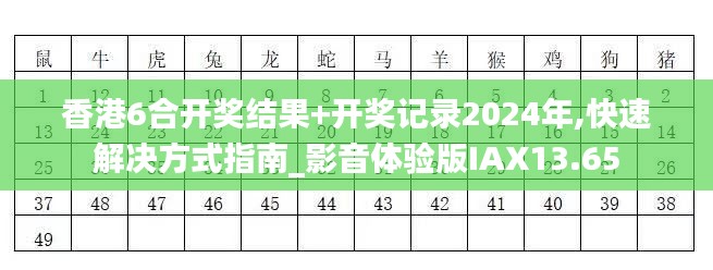 香港6合開(kāi)獎(jiǎng)結(jié)果+開(kāi)獎(jiǎng)記錄2024年,快速解決方式指南_影音體驗(yàn)版IAX13.65