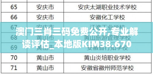 澳門三肖三碼免費公開,專業解讀評估_本地版KIM38.670