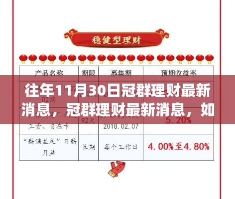 冠群理財(cái)最新動(dòng)態(tài)解析,輕松獲取資訊,做出明智決策(初學(xué)者與進(jìn)階用戶指南)