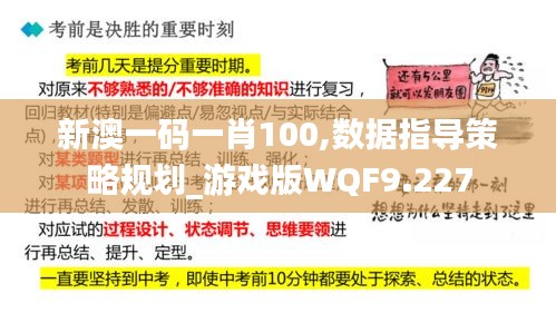 新澳一碼一肖100,數據指導策略規劃_游戲版WQF9.227