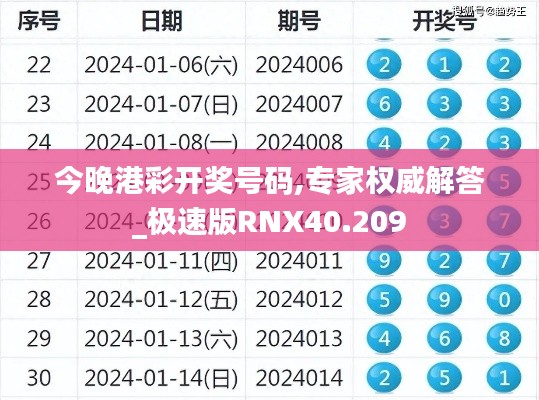 今晚港彩開獎號碼,專家權威解答_極速版RNX40.209