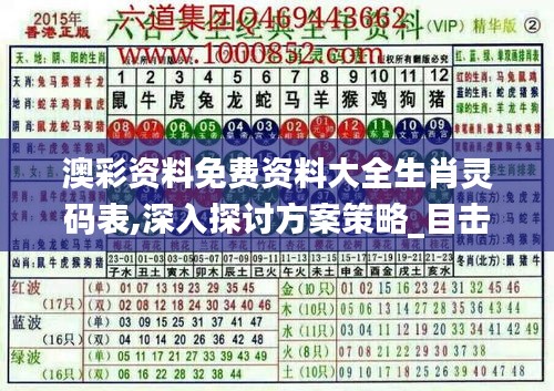 澳彩資料免費資料大全生肖靈碼表,深入探討方案策略_目擊版YNB94.411