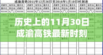 揭秘,歷史上的11月30日成渝高鐵最新時刻表發布