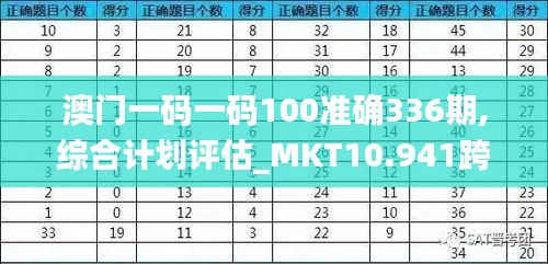 澳門一碼一碼100準確336期,綜合計劃評估_MKT10.941跨平臺版