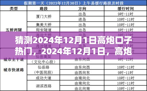 2024年12月1日高炮口子熱門歡樂時光預測