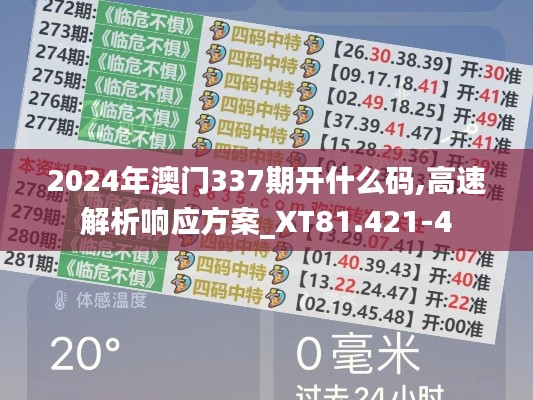 2024年澳門337期開什么碼,高速解析響應方案_XT81.421-4