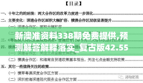 新澳準資料338期免費提供,預測解答解釋落實_復古版42.557-8