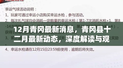 深度解讀與觀點闡述，青岡縣十二月最新動態與消息速遞