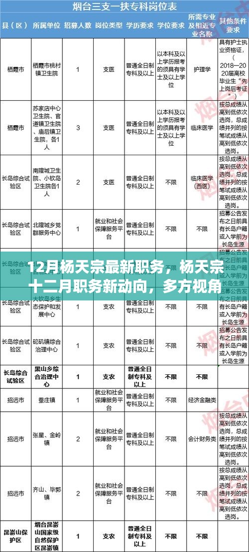 楊天宗十二月職務最新動態,多方解讀與觀點分析