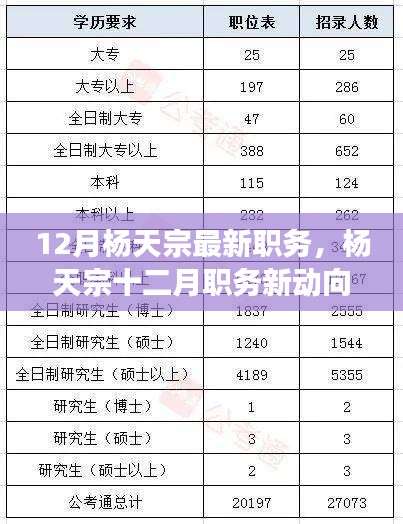 楊天宗十二月職務最新動態,多方解讀與觀點分析